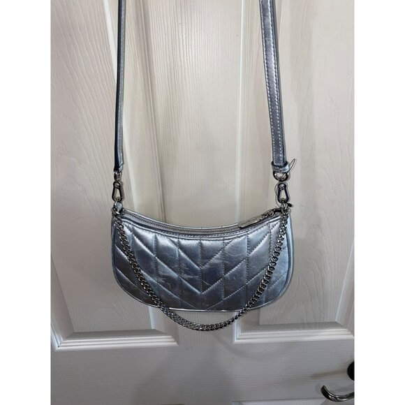 Karl Lagerfeld Lafayette Quilted Demi Crossbody Bag Bag With Chain Strap & Adjus - Picture 12 of 13